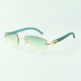 Designer classic sunglasses 3524026 with natural teal wooden legs glasses Direct sales size 56-18-135mm S8DS