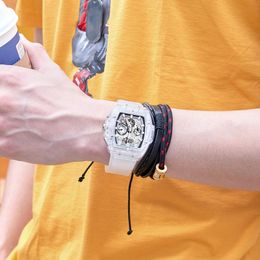 2022 ONOLA brand designer plastic Watch Men casual unique Luxury Quartz wristwatch male square Transparent white Sport Men Watch