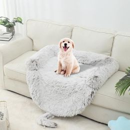 Calmante cama de cães canis macio pet esteira de pet para protetor de móveis com tampa lavável removível para grandes cães pequenos médios e gatos presentes de natal