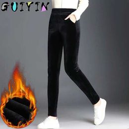 Winter Velvet Warm Leggings Womens Plus Size 3xl Casual Skinny Stretchy Velour High Waist Pants Long Trousers Woman 211006