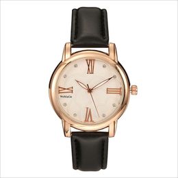 Wristwatches Lady Fashion Roman Elegance Style Top Famous Quartz Watch Women Casual Leather Watches Clock Reloj Mujeres