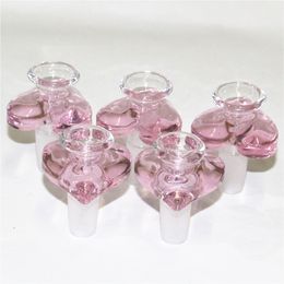 Thick Pyrex Hookahs bowls 14mm pink love heart shape glass bowl for Tobacco Water Pipes Bong Dab Oil Rigs