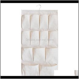 Housekeeping Organization Home & Gardencotton Linen Cloth Art Wall-Mounted Double-Sided Underwear Storage Hanging Bag Behind The Door Multi-C