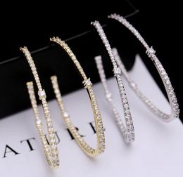 Hoopörhängen Guld/silverfärg för kvinnor Big Circle Earring 925 Sterling Silver Wedding Jewelry Party Accessories Gifts