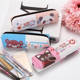 Pencil Bags Leather Case Pouch Stationer Etui Pennen Kawaii Pen Bag Trousse Stylo School Supplies Stationery For Boys Girls
