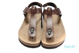 Markenmänner Frau flache Sandalen lässige Fischgramm Sandalen Sommer Beach echte Lederruhrschuhe