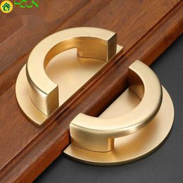 Chinese round edge copper wire drawing thickened cabinet door handle zinc alloy counter mounted household