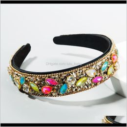 Headbands Jewelry Drop Delivery 2021 Za High-End Band Wide Crystal Hair Accessories Headband Gxepy