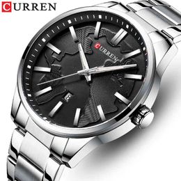 Men Watches Top Brand Luxury CURREN Fashion Sports Quartz Watch Men's Waterproof Wristwatch Male Analogue Clock Relogio Masculino 210517
