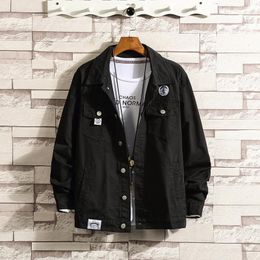 Workwear Denim Jacket Men Fashion Brands Spring And Autumn Korean Style Black Youth 's Casual Loose Men's Jackets