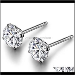 Drop Delivery 2021 Real 925 Sterling Sier Stud Classic 6-8Mm Round Created Moissanite Earrings For Women Wedding Jewellery Female Cx200624 191