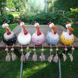 Art Decor Chicken Lawn Plug Hen Rooster Garden ation Outdoor Accessories Ornaments Home Indoor Statues 211101