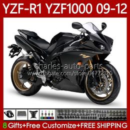 OEM Bodywork For YAMAHA YZF R1 1000 CC YZF1000 YZF-R1 2009 2010 2011 2012 MOTO Bodys 92No.73 YZF-1000 YZF R 1 1000CC 2009-2012 YZFR1 09 10 11 12 Fairing Kit Flat Black