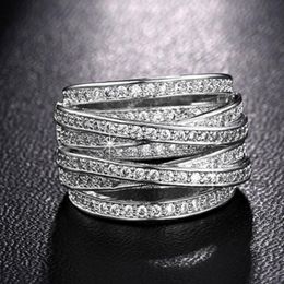 High quality Authentic 925 Sterling silver Ring Luxury with pave diamond Compatible Fit rings for Women men European style