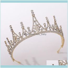 Clips & Barrettes Jewelry Jewelrygold/Sier Color Baroque Style Shining Crystal Tiara And Crowns De Noiva Royal Princess Diadema Bridal Weddi