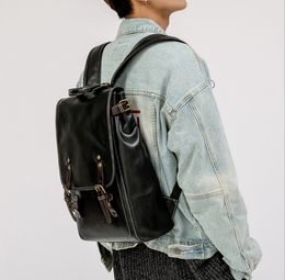 Men Leather Backpacks Travel Multi Male Mochila Military camouflage style women Laptop School Bag College handbag