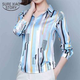 blusas mujer de moda harajuku womens clothing long sleeve shirts blouses and Striped Casual 7661 50 210427