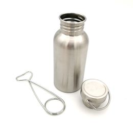 VILEAD Bushcraft Water Bottle with Hook Stainless Steel Flask Wide Mouth Jar Leak-Proof for Camping Picnic Hiking 350/500/750ml 512 Z2