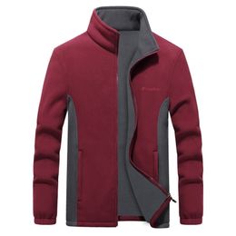 Men's Fleece Jacket Autumn Spring Large Size Big and Tall Men Clothing Liner Cardigan Plus Coat Male 9XL 8XL 7XL 6XL 211126