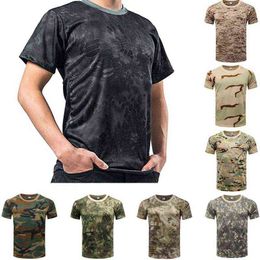 Camo Quick Dry Breathable Shirt Tight Army Tactical Tees Mens Compression Fitness Body Bulding Top G1222