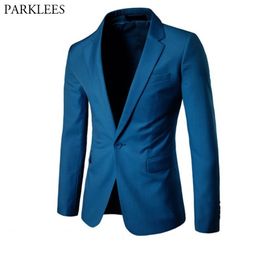 Mens Slim Fit Casual Suit Coat Autumn One Button Lapel Suit Jacket Male Business Wedding Groom Tuxedo Blazer Hombre 5XL 210522