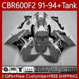 Bodywork +Tank For HONDA CBR600F2 600CC 600FS 91-94 Body 63No.178 CBR 600 600F2 Grey black CBR600 F2 FS CC 1991 1992 1993 1994 CBR600FS CBR600-F2 91 92 93 94 Fairing Kit
