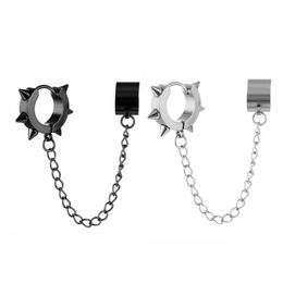 Titanium Steel Chain Ear Cuff Body Jewels Clip On Earring Clips With Chains For Men and Women