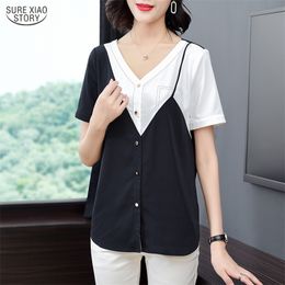 Summer Office Lady Shirts Korean Fashion Clothing Plus Size Womens Tops and Blouses Chiffon Blusas 10043 210506