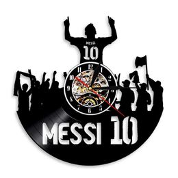 The King 10 Lionel Messi Vinyl Wall Clock Argentina Football Player Watch Unstoppable Force Soccer Legend Gift For Messi Fans X0726