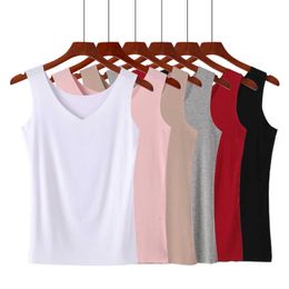 Korean Casual Women Tank Tops Summer Sleeveless Sexy Seamless Pink Shirt Vest Female Camis Solid Color 210531