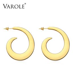 VAROLE Abstract shape Drop Earrings Women Gold Color Big Statement Accessories Loop Earings Fashion Jewelry Oorbellen