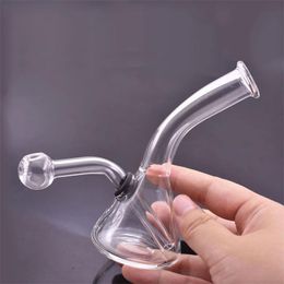 Portable smoking water pipe Hookah beaker Glass Bong mini ice catcher thick smoking Detachable oil burner bongs dhl free
