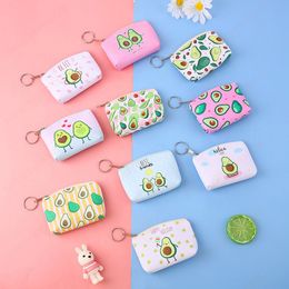 Children Small Coin Purses and Holders PU Leather Cute Cartoon Animal Fruit Print Coin Money Card Wallet Pouch Earphone Key Bags