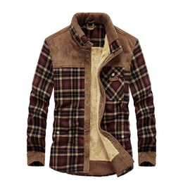 Designers Winter Shirt For Men Thick Cotton Warm Fleece Shirts Plaid Long Sleeve Mens Shirt Buffalo Plaid Flannel Jacket Plus Si