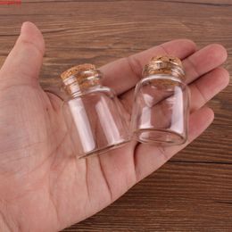 24pcs 30*40*17mm 15ml Mini Glass Wishing Bottles Tiny Jars Vials With Cork Stopper wedding giftgoods