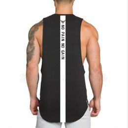 Brand NO PAIN NO GAIN clothing bodybuilding stringer gym tank top men fitness singlet cotton sleeveless shirt muscle vest 210421