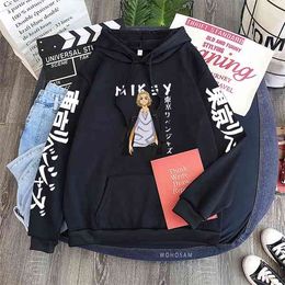 Harajuku Anime Tokyo Revengers Manjirou Sano Cool Cartoon Men Hoodies Hip Hop Long Sleeve Men Pullovers Tops Winter Sweatshirts Y0809