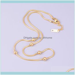 & Pendants Jewelrygold Rose Colour Snake Chain Chokers For Women Stainless Steel 5Mm Beads Charms Pendant Necklaces No Fade Drop Delivery 202
