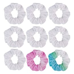 Hair Clips & Barrettes White Scrunchies For DIY Tie-dye Elastic Ties Headwear Ropes Cotton Supplies Accessories