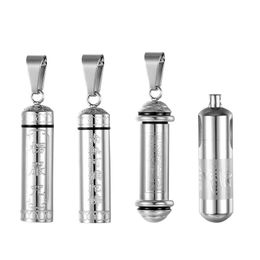 perfumes tube Canada - Pendant Necklaces 1X Prayer Scripture Tube Perfume Bottle Necklace For Men Women Stainless Steel Ashes Memorial Keepsake Cremation Jewelry