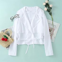 women fashion solid Colour casual poplin blouse ladies chic long sleeve lace up shirts femininas tops LS6826 210420