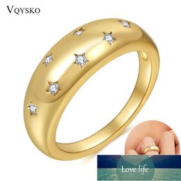 Fashion Star Crystal Finger Rings For Women Bridal Wedding Party Gold Color Copper Promise Female Jewelry Gift Anillos Factory price expert design Quality Latest