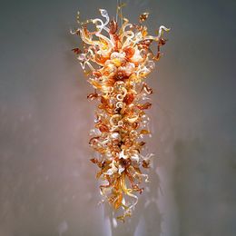 chihuly glass light fixtures Canada - Antique Chandeliers Lights Chihuly Light Fixtures Lamp 54 Inches Art Decor LED Hand Blown Glass Long Chandeliers for Staircases