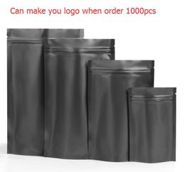 Quality matte Black Mylar Bags Aluminum Foil Zipper Bag for Long Term food storage and collectibles protection two side colored packing bags DHL