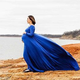 Cotton Pregnant Dresses For Women Maxi Maternity Gown Clothes For Photo Shoots 2019 Maternity Pregnancy Dress Photography Props Q0713
