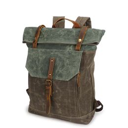 Backpack 2021 Men Fashion Rucksack Brand Designer Vintage Shoulder Bag Mochila Escola Crazy Horse Leather Schoolbag