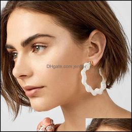 Dangle & Chandelier Earrings Jewellery 2021 Alloy White Simple Versatile Fashion Designer Hoop For Women Luxury Drop Delivery Fhj
