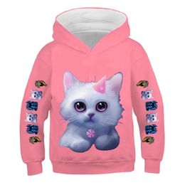 Girl clothes animal children 3D hoodie kids winter cat sweatshirt lively cute and fun baby pullover top Camisetas De Mujer 211111