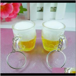 Keychains Aessories Drop Delivery 2021 Lnrrabc 1 Pc Unisex Women Men Fashion Resin Beer Cups Simulation Food Handicraft Chain Key Rings Szyli