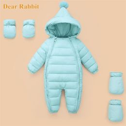 fashion Autumn Winter romper infant clothes born babies jumpsuit baby boy girl snow overalls for kids suit snowsuit 211229